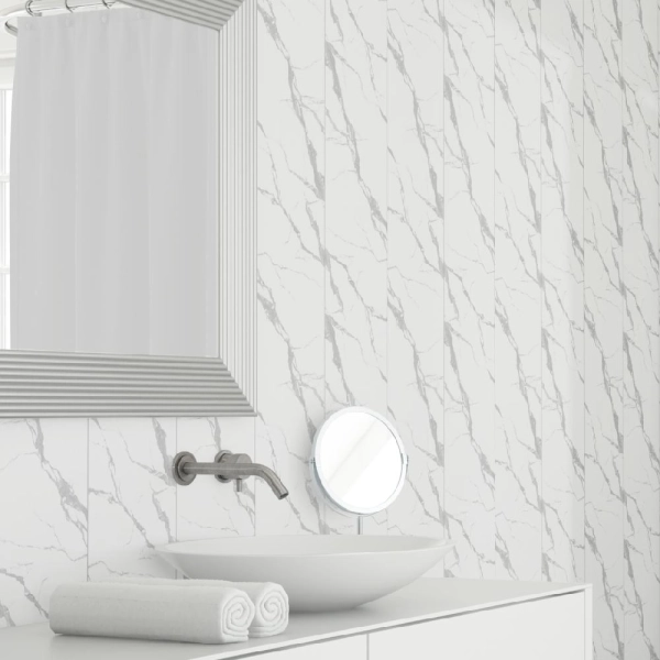 Панель ПВХ Мрамор Крестолла 671 2,6*0,25 Stella Slim 5мм Light (15)