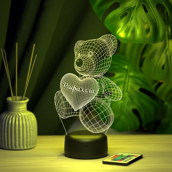 3D светильник  Светильник "Мишка с именем Рафаэлла"