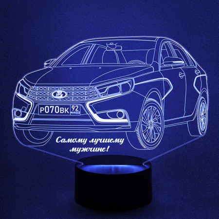 3D светильник  Светильник "Автомобиль - Lada Vesta"