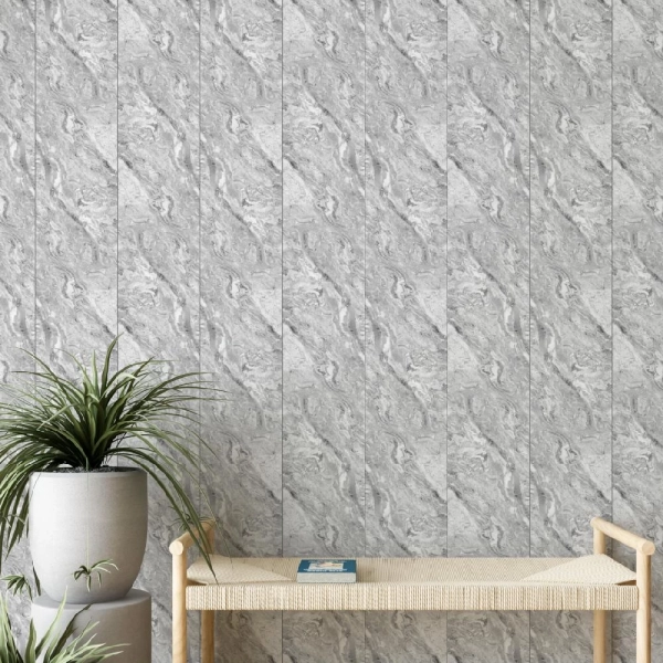 Панель ПВХ Мрамор Сантьяго 672 2,6*0,25 Stella Slim 5мм Light (15)