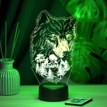 3D светильник  Светильник "Лесной волк"