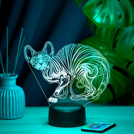 3D светильник  Светильник "Кошка Сфинкс"