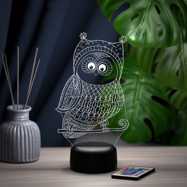 3D светильник  Светильник "Сова в шапочке"