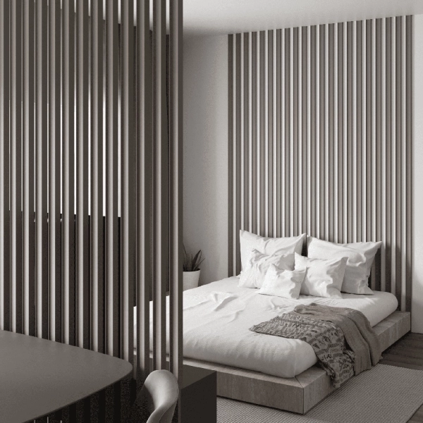 Интерьерная Рейка МДФ STELLA Планкен Рекесс De Luxe Sandgrau 19*50*2700 (уп.4 шт.)