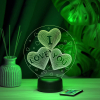 3D светильник  Светильник "Три сердца I LOVE YOU"