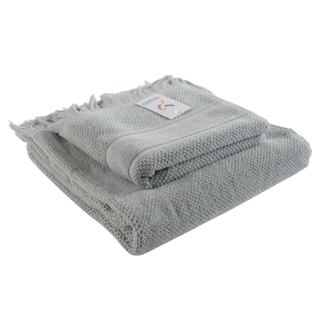 Полотенце для рук декоративное с бахромой серого цвета essential, 50х90 см