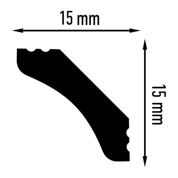 Плинтус потолочный Плинтэкс P 15/15 (350 шт)