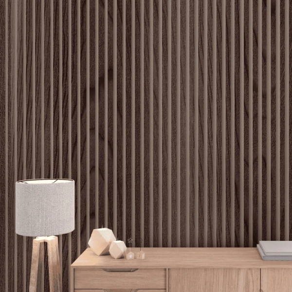 Рейка Интерьерная МДФ Stella Модель 12 Light Орех Бразильский 2800х27х12 (упак.15шт.)