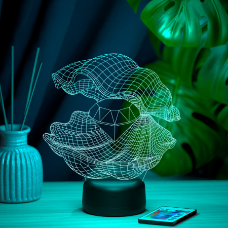 3D светильник  Светильник "Ракушка с алмазом"