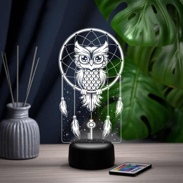 3D светильник  Светильник "Сова - ловец снов"