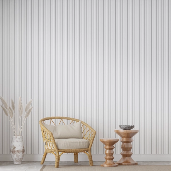 Панель Стеновая Реечная МДФ Stella Beats Standart Белый 2700x119x16 (4шт.упак.)