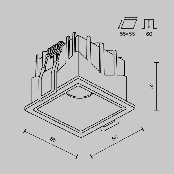Встраиваемый светильник Technical DL043-01-10W3K-SQ-B-1
