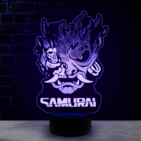 3D светильник  Логотип Samurai Cyberpunk 2077