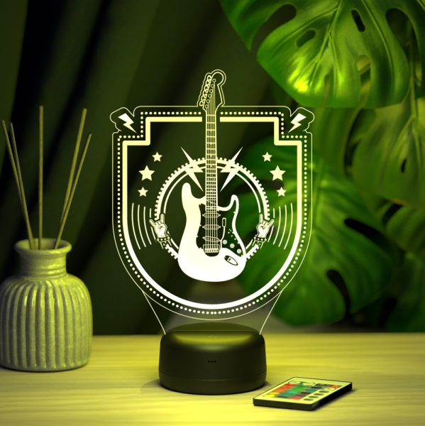 3D светильник  Светильник "Электрогитара в рок-музыке"