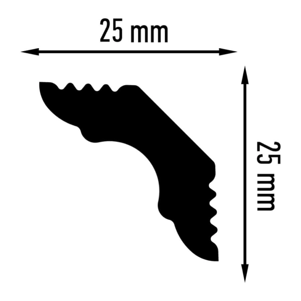 Плинтус потолочный Плинтэкс E 25/25 (186 шт)