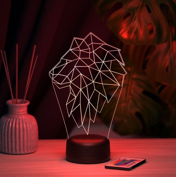 3D светильник  Светильник "Полигональный лев"