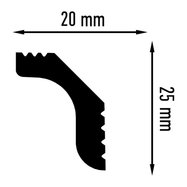 Плинтус потолочный Плинтэкс С 20/25 (232 шт)