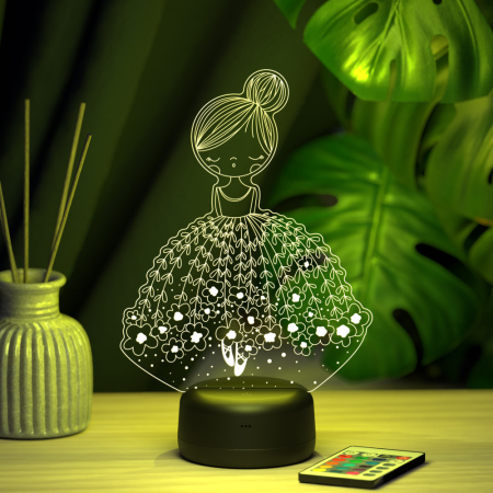 3D светильник  Светильник "Девочка в цветочном платье (балерина)"