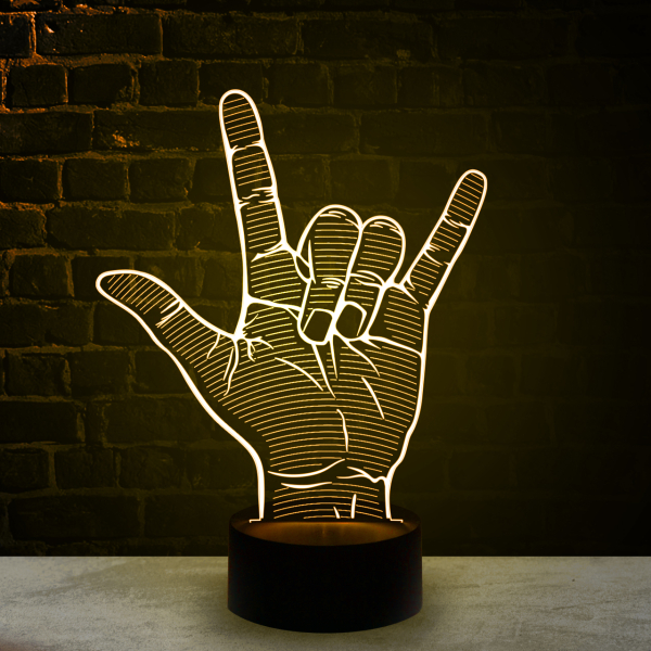 3D светильник  Рука рок