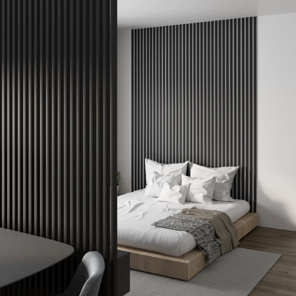 Интерьерная рейка МДФ STELLA Милана Black Edition 20*30*2700 (уп.8 шт.)