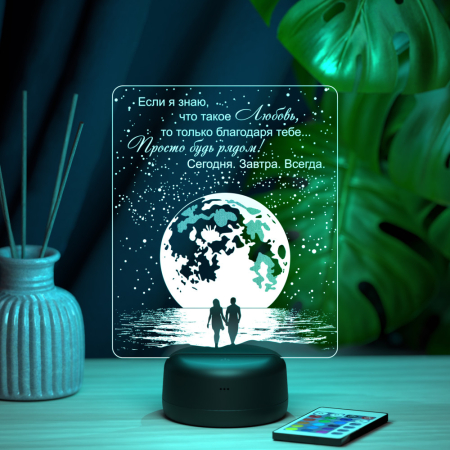 3D светильник  Светильник "Море и луна. Будь рядом!"