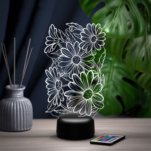 3D светильник  Светильник "Ромашки"