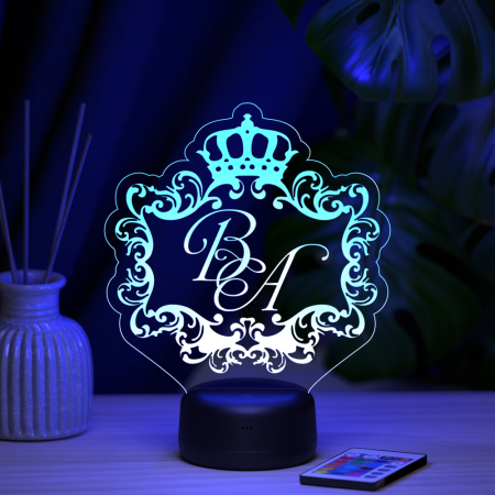 3D светильник  Светильник "Вензель с инициалами"