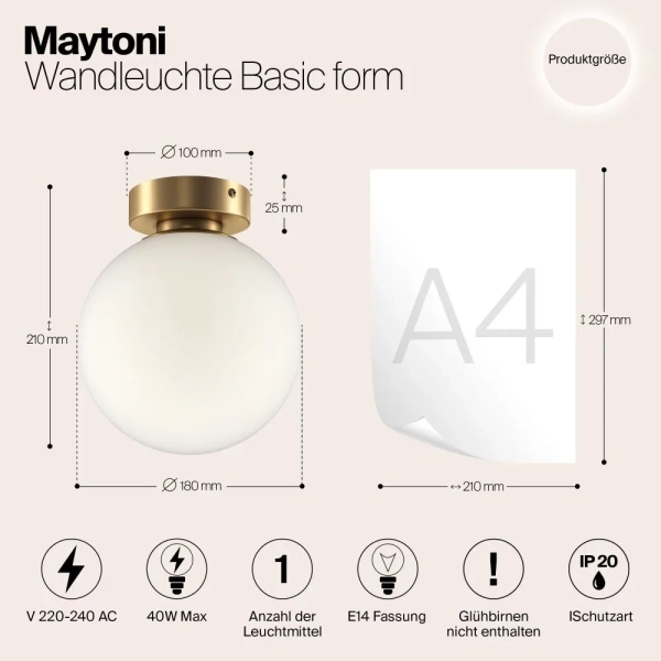 Настенный светильник (бра) Maytoni MOD321WL-01G2