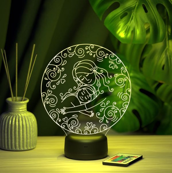 3D светильник  Светильник "Мама с дочкой"