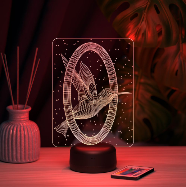 3D светильник  Светильник "Колибри и кольцо"