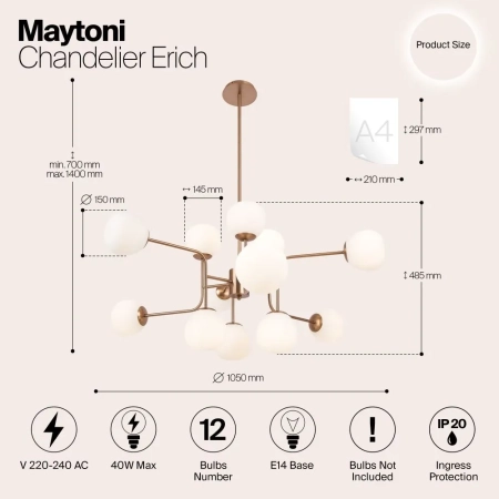Люстра Maytoni MOD221-PL-12-G