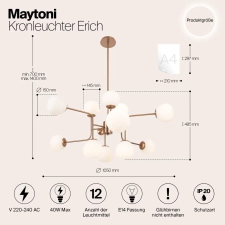 Люстра Maytoni MOD221-PL-12-G