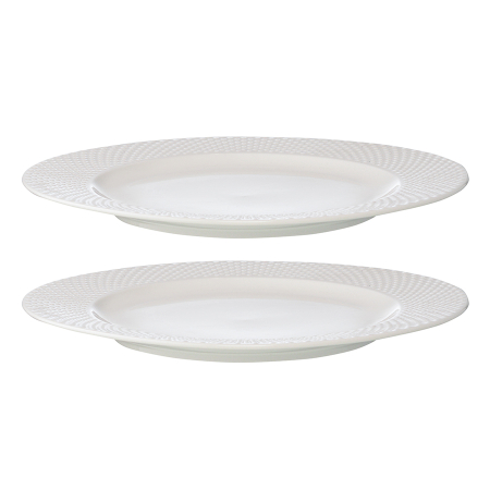 Набор из двух тарелок белого цвета с фактурным рисунком из коллекции essential, 27см