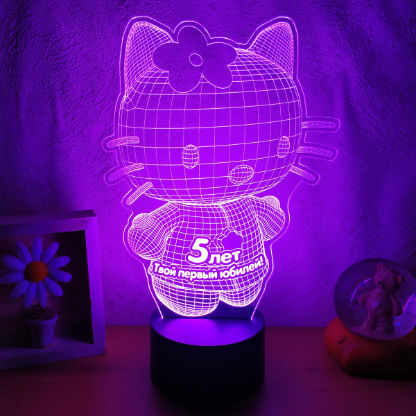 3D светильник  Hello Kitty 3D