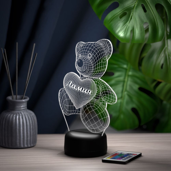 3D светильник  Светильник "Мишка с именем Ламия"