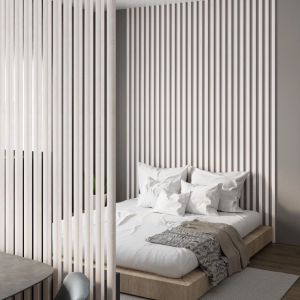 Интерьерная рейка МДФ Stella Бриона Light Ясень Айвори 16*40*2700 (уп.8шт.)