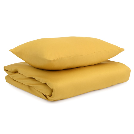 Комплект постельного белья из сатина горчичного цвета из коллекции essential, 110х140 см