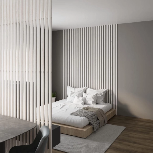 2К Интерьерная рейка МДФ Stella Бриона Standard Дуб Санремо Белый 16*40*2700 (уп.8 шт.)