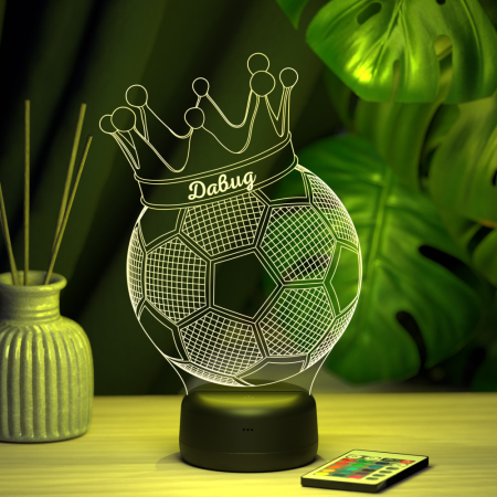 3D светильник  Светильник "Мяч с короной с именем Давид"
