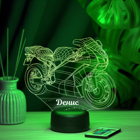 3D светильник  Светильник "Мотобайк с именем Данил"