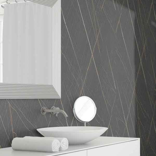 Панель PVC глянец Мелони Wall Чёрный сатин М-052/1 1200*600*1,5мм (4 шт в упак)