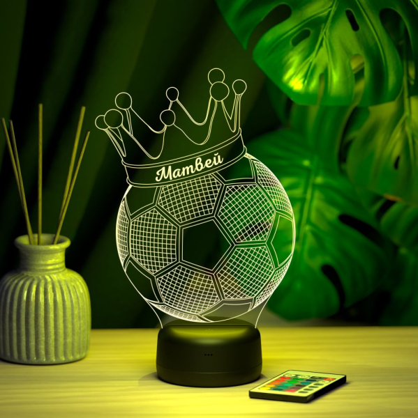 3D светильник  Светильник "Мяч с короной с именем Матвей"