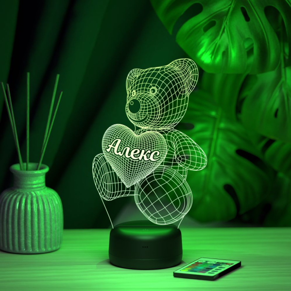 3D светильник  Светильник "Мишка с именем Алекс"