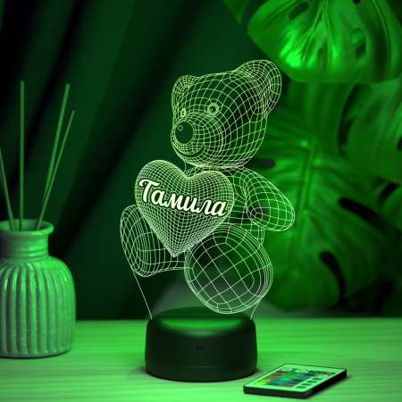 3D светильник  Светильник "Мишка с именем Тамила"