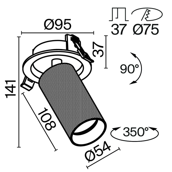 Встраиваемый светильник Technical C081CL-01-GU10-W