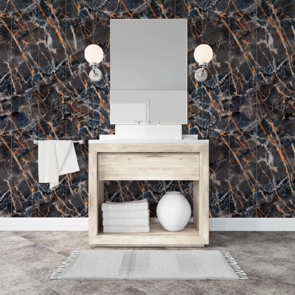 Панель ПВХ Stella Slim 5мм Light Мрамор Барокко М-011 2600х250х5 (15шт.упак.)