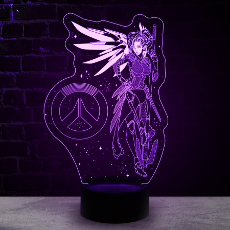 3D светильник  Ангел Овервотч (Mercy Overwatch)