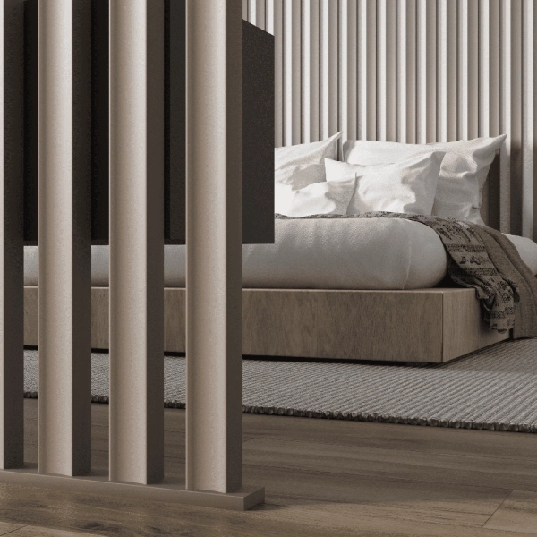 Интерьерная Рейка МДФ STELLA Планкен Рекесс De Luxe Sandgrau 19*50*2700 (уп.4 шт.)