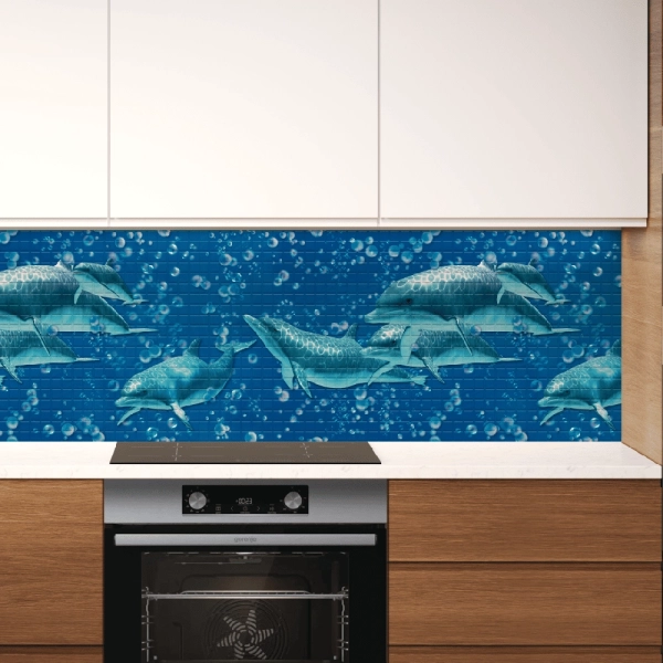 Панель ПВХ 0,3 мозаика «Дельфины» STELLA