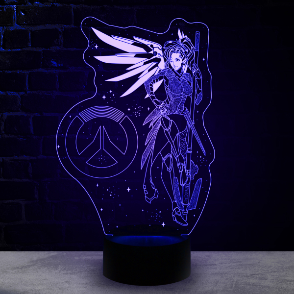 3D светильник  Ангел Овервотч (Mercy Overwatch)